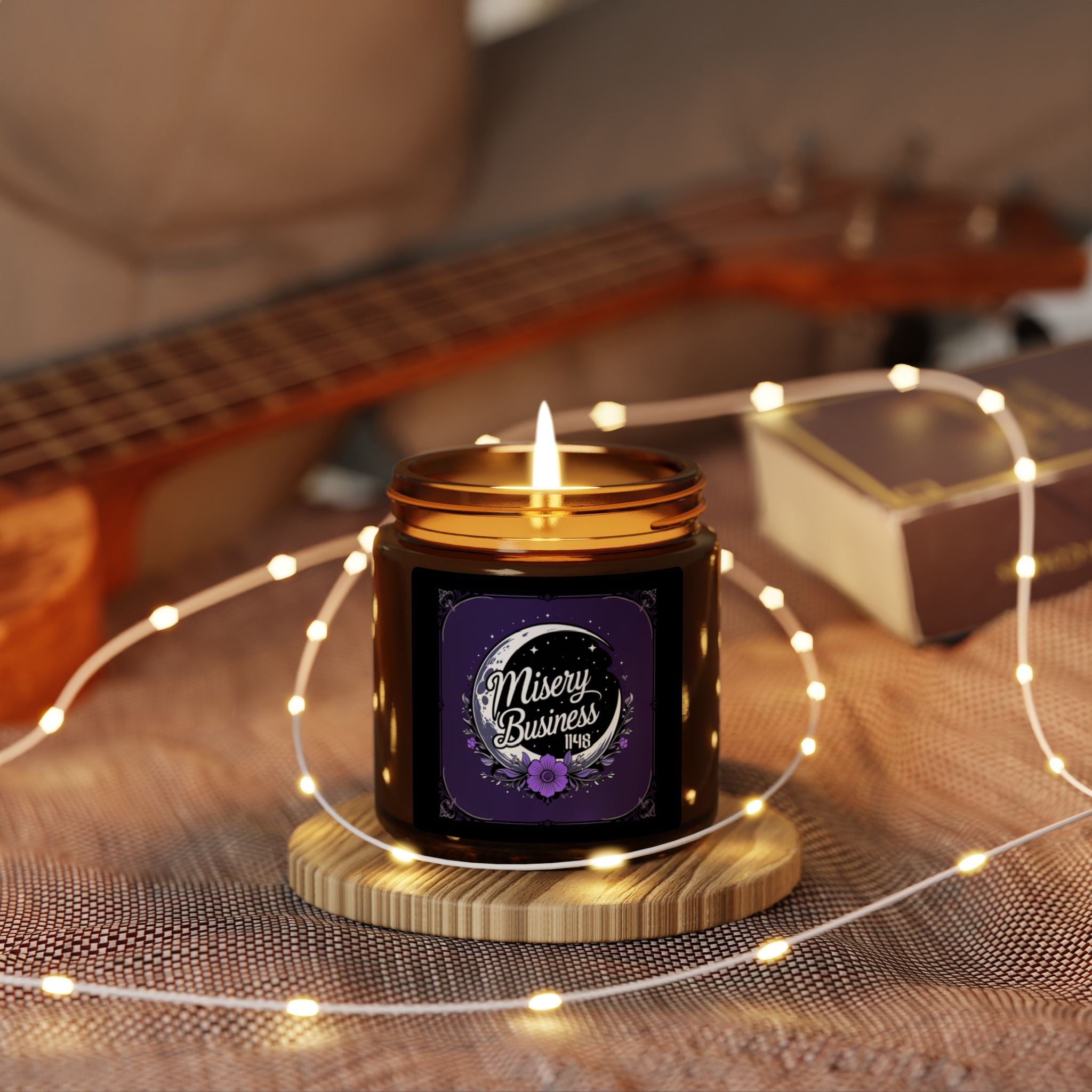 Misery Business Soy Scented Candle in 4oz Amber Jar