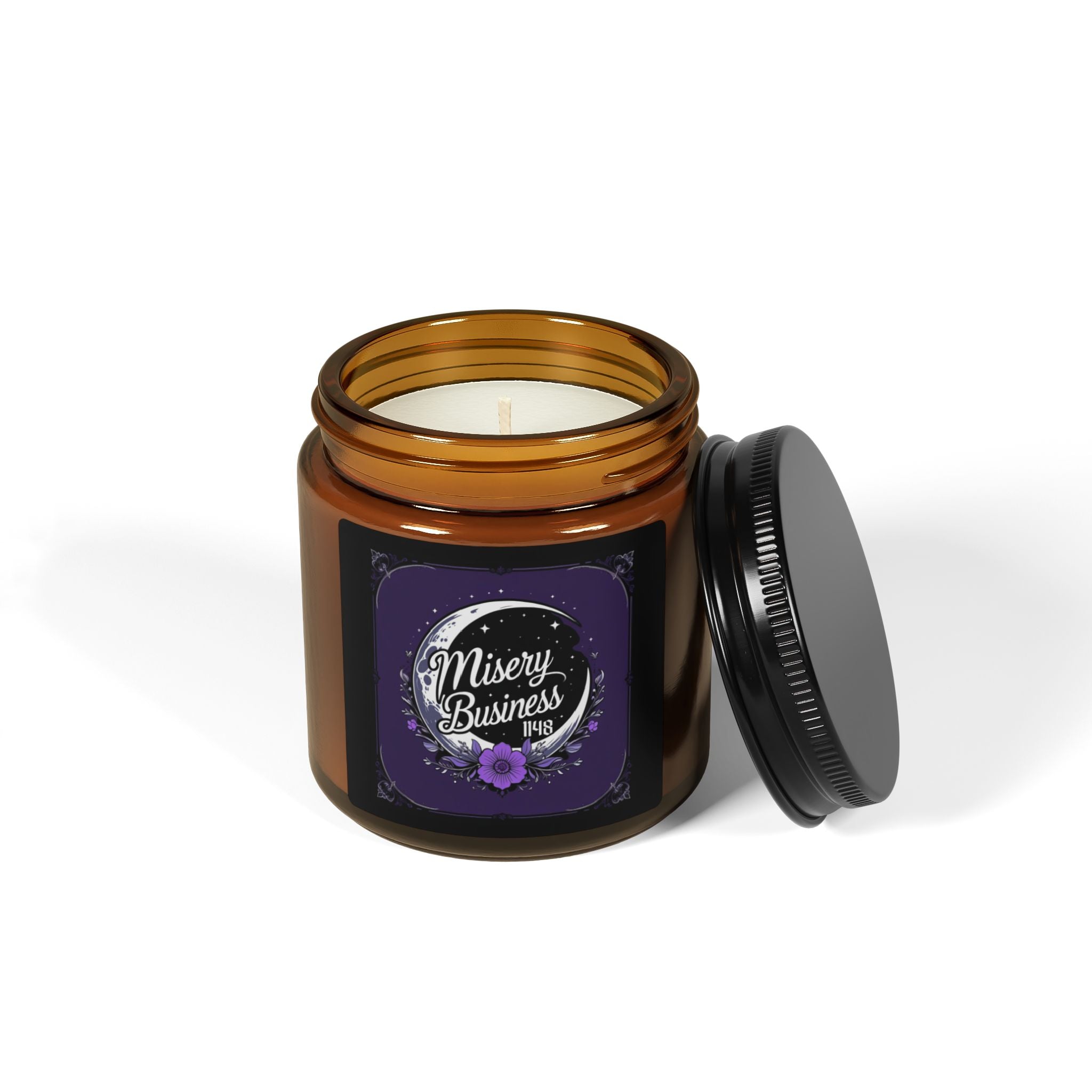 Misery Business Soy Scented Candle in 4oz Amber Jar